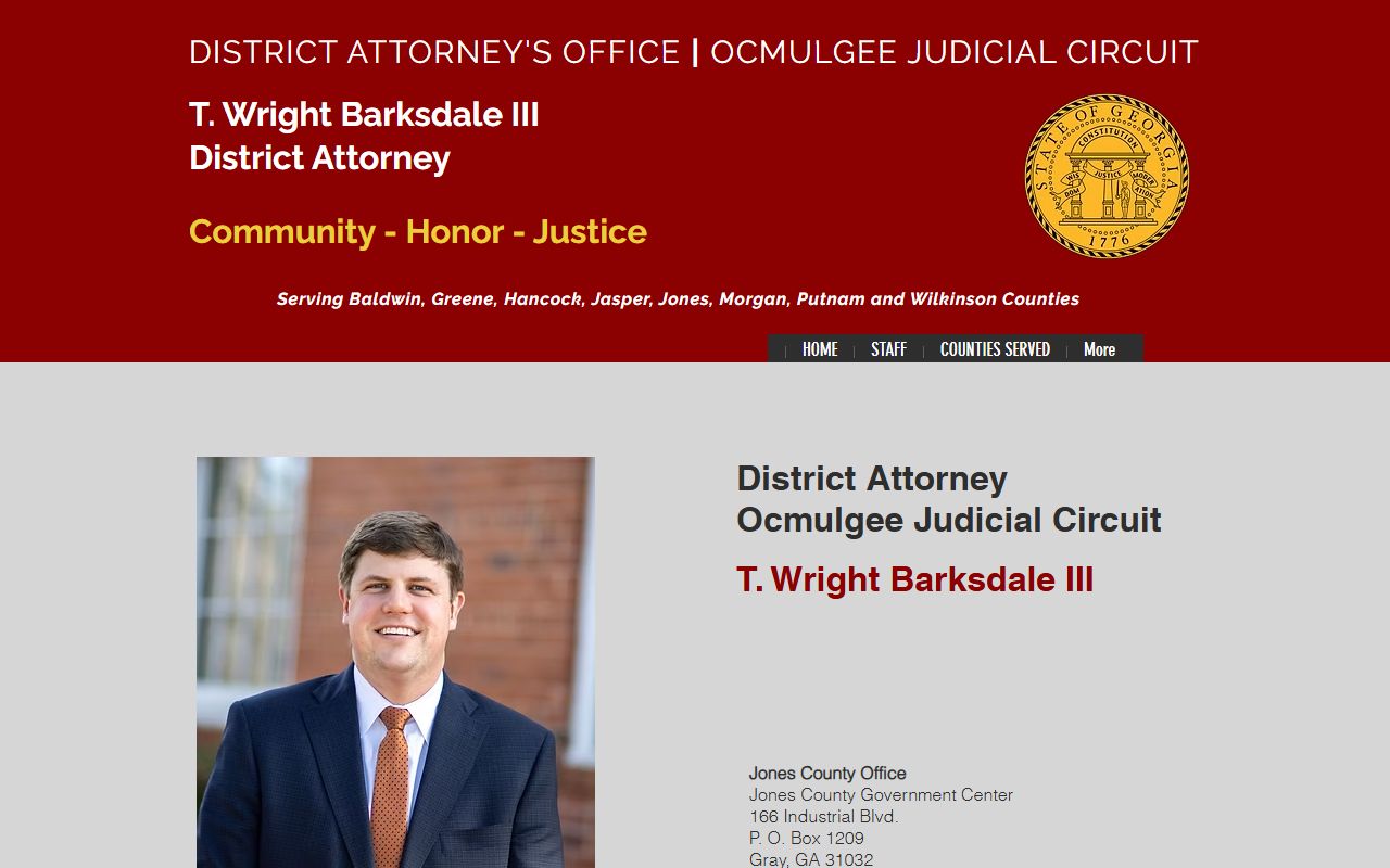Ocmulgee Judicial Circuit DA for Jones County court records after arrest